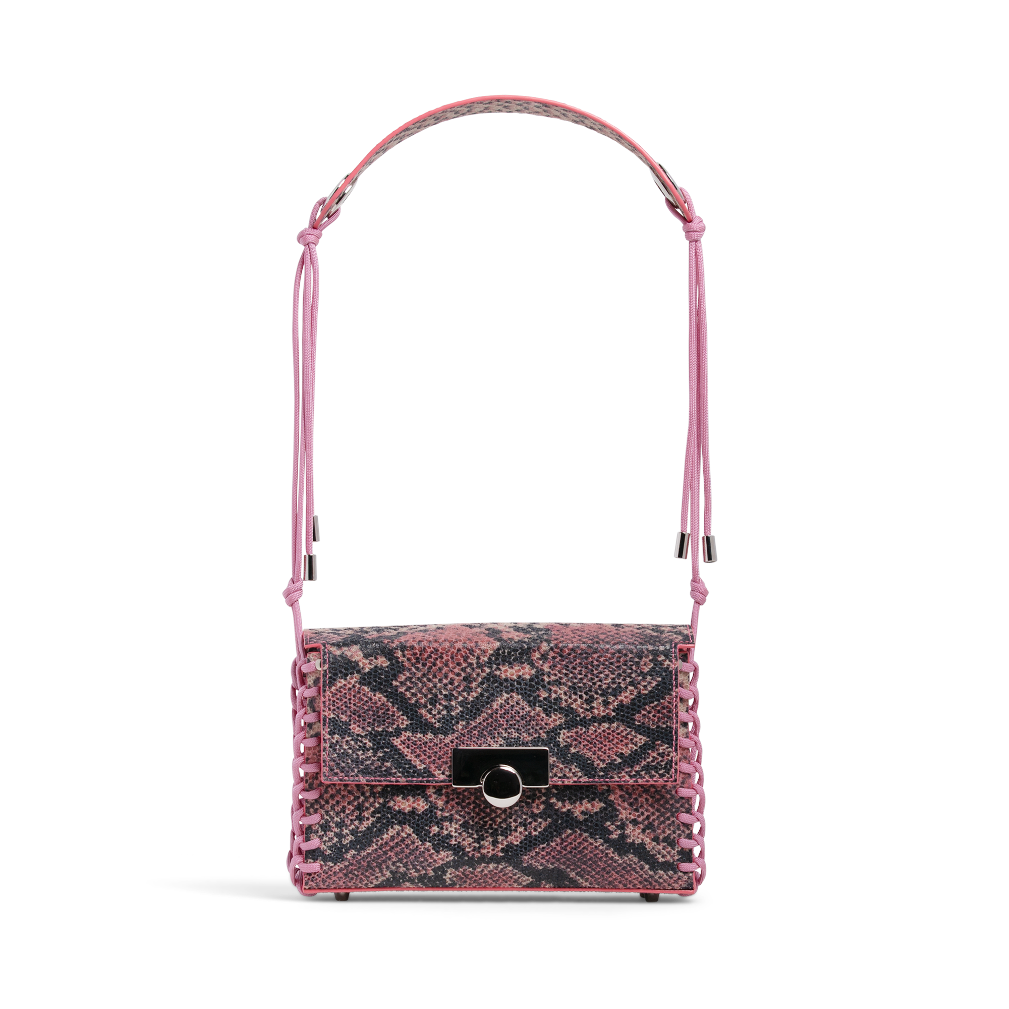 Frankie in pink snakeskin print leather